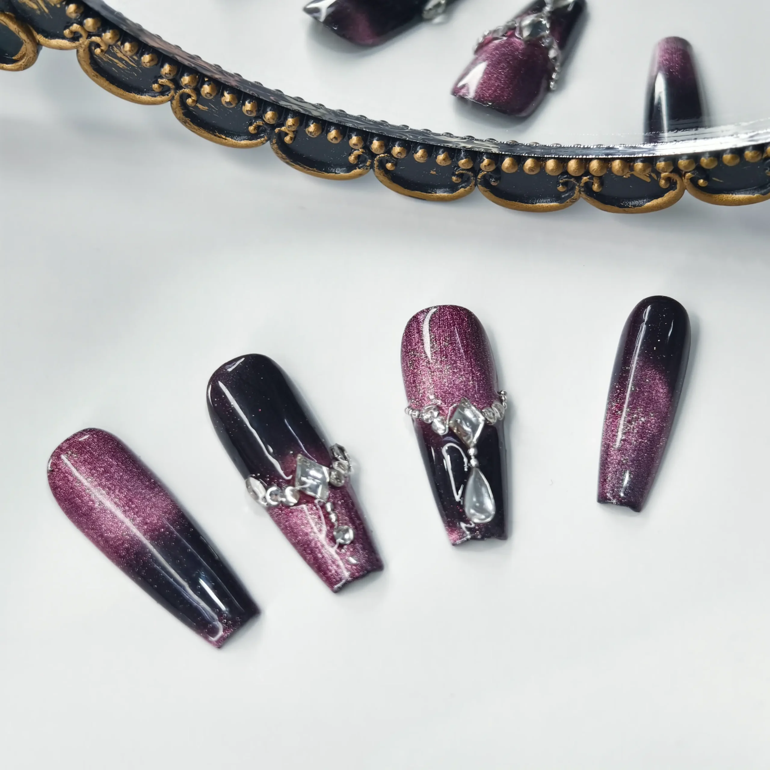 Amadela Angel Tears Gradient Rhinestone Press-On Nails - Image 3